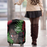 Meri Kirihimete New Zealand Luggage Cover Piwakawaka Koru Fern Mix Pohutukawa - Polynesian Pride