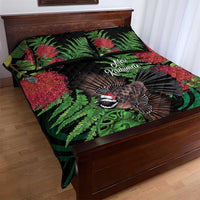Meri Kirihimete New Zealand Quilt Bed Set Piwakawaka Koru Fern Mix Pohutukawa - Polynesian Pride