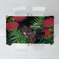 Meri Kirihimete New Zealand Tablecloth Piwakawaka Koru Fern Mix Pohutukawa - Polynesian Pride