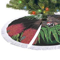 Meri Kirihimete New Zealand Tree Skirt Piwakawaka Koru Fern Mix Pohutukawa - Polynesian Pride