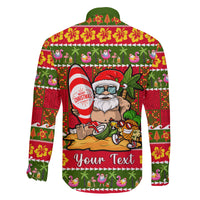Personalised Hawaii Surfing Santa Christmas Family Matching Summer Maxi Dress and Hawaiian Shirt Tropical Pineapple Mele Kalikimaka Quilt Pattern LT14 - Polynesian Pride