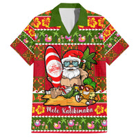 Personalised Hawaii Surfing Santa Christmas Hawaiian Shirt Tropical Pineapple Mele Kalikimaka Quilt Pattern LT14 Red - Polynesian Pride
