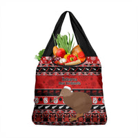 New Zealand Christmas Grocery Bag Aotearoa Kiwi Meri Kirihimete Red Version