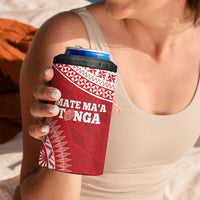 Personalised Tonga Mate Maa 4 in 1 Can Cooler Tumbler Go Champions Tongan Ngatu - Red