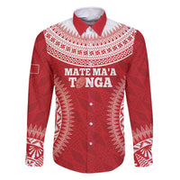 Custom Tonga Mate Maa Family Matching Mermaid Dress and Hawaiian Shirt Go Champions Tongan Ngatu - Red