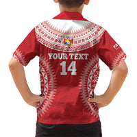 Custom Tonga Mate Maa Kid Hawaiian Shirt Go Champions Tongan Ngatu - Red LT14 - Polynesian Pride