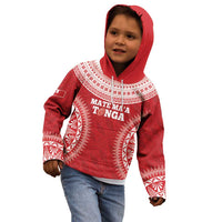 Custom Tonga Mate Maa Kid Hoodie Go Champions Tongan Ngatu - Red