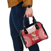 Custom Tonga Mate Maa Shoulder Handbag Go Champions Tongan Ngatu - Red