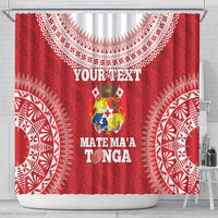 Custom Tonga Mate Maa Shower Curtain Go Champions Tongan Ngatu - Red
