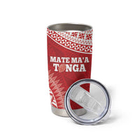 Personalised Tonga Mate Maa Tumbler Cup Go Champions Tongan Ngatu - Red
