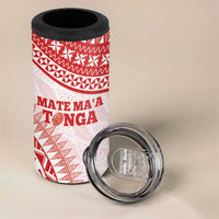 Personalised Tonga Mate Maa 4 in 1 Can Cooler Tumbler Go Champions Tongan Ngatu - White