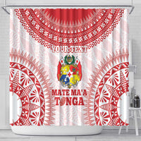 Custom Tonga Mate Maa Shower Curtain Go Champions Tongan Ngatu - White
