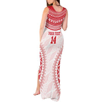Custom Tonga Mate Maa Tank Maxi Dress Go Champions Tongan Ngatu - White
