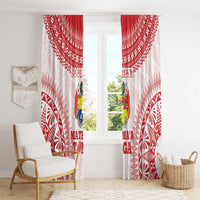 Custom Tonga Mate Maa Window Curtain Go Champions Tongan Ngatu - White