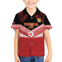 Custom Mate Maa Tonga XIII Family Matching Puletasi and Hawaiian Shirt Tongan Kupesi Ngatu - Rugby Style