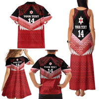 Custom Mate Maa Tonga XIII Family Matching Tank Maxi Dress and Hawaiian Shirt Tongan Kupesi Ngatu - Rugby Style