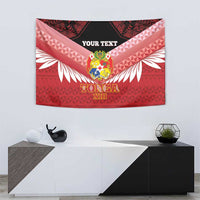 Custom Mate Maa Tonga XIII Tapestry Tongan Kupesi Ngatu - Rugby Style