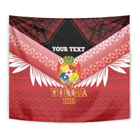 Custom Mate Maa Tonga XIII Tapestry Tongan Kupesi Ngatu - Rugby Style