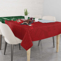 Custom Tonga And Australia Rugby Tablecloth Mate Maa Tongan Ngatu Mix Kangaroos Aboriginal