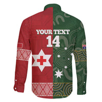 Custom Mate Maa Tonga And Kangaroo Australia Family Matching Mermaid Dress and Hawaiian Shirt Tongan Kupesi Mix Aboriginal Art