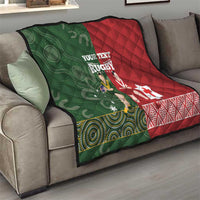 Custom Mate Maa Tonga And Kangaroo Australia Quilt Tongan Kupesi Mix Aboriginal Art LT14 - Polynesian Pride