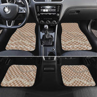 Brown Aloha Hawaii Shell Lei Car Mats Palaka Hebrew Cone Honey Cowrie Elegant Curves - Polynesian Pride