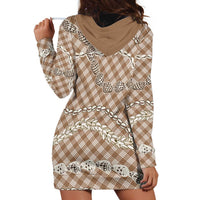 Brown Aloha Hawaii Shell Lei Hoodie Dress Palaka Hebrew Cone Honey Cowrie Elegant Curves - Polynesian Pride