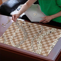 Brown Aloha Hawaii Shell Lei Puzzle Palaka Hebrew Cone Honey Cowrie Elegant Curves - Polynesian Pride