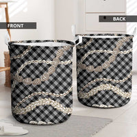Black Aloha Hawaii Shell Lei Laundry Basket Palaka Hebrew Cone Honey Cowrie Elegant Curves LT14 - Polynesian Pride