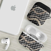 Black Aloha Hawaii Shell Lei AirPods Case Palaka Hebrew Cone Honey Cowrie Elegant Curves - Polynesian Pride