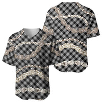 Black Aloha Hawaii Shell Lei Baseball Jersey Palaka Hebrew Cone Honey Cowrie Elegant Curves LT14 - Polynesian Pride