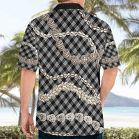 Black Aloha Hawaii Shell Lei Hawaiian Shirt Palaka Hebrew Cone Honey Cowrie Elegant Curves - Polynesian Pride