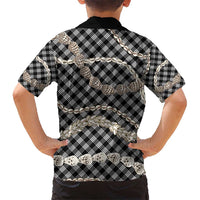 Black Aloha Hawaii Shell Lei Hawaiian Shirt Palaka Hebrew Cone Honey Cowrie Elegant Curves - Polynesian Pride