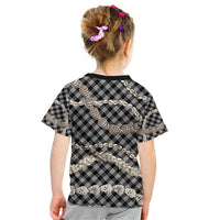 Black Aloha Hawaii Shell Lei Kid T Shirt Palaka Hebrew Cone Honey Cowrie Elegant Curves - Polynesian Pride