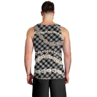 Black Aloha Hawaii Shell Lei Men Tank Top Palaka Hebrew Cone Honey Cowrie Elegant Curves - Polynesian Pride