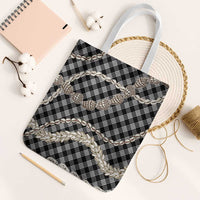 Black Aloha Hawaii Shell Lei Tote Bag Palaka Hebrew Cone Honey Cowrie Elegant Curves - Polynesian Pride