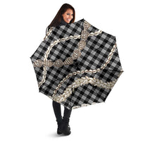 Black Aloha Hawaii Shell Lei Umbrella Palaka Hebrew Cone Honey Cowrie Elegant Curves - Polynesian Pride