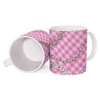 Pink Aloha Hawaii Shell Lei Ceramic Mug Palaka Hebrew Cone Honey Cowrie Elegant Curves - Polynesian Pride