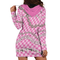 Pink Aloha Hawaii Shell Lei Hoodie Dress Palaka Hebrew Cone Honey Cowrie Elegant Curves - Polynesian Pride