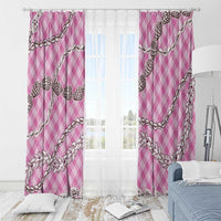 Pink Aloha Hawaii Shell Lei Window Curtain Palaka Hebrew Cone Honey Cowrie Elegant Curves - Polynesian Pride