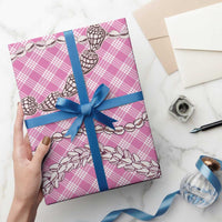 Pink Aloha Hawaii Shell Lei Wrapping Paper Palaka Hebrew Cone Honey Cowrie Elegant Curves - Polynesian Pride