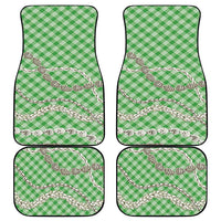 Green Aloha Hawaii Shell Lei Car Mats Palaka Hebrew Cone Honey Cowrie Elegant Curves - Polynesian Pride