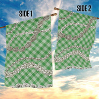 Green Aloha Hawaii Shell Lei Garden Flag Palaka Hebrew Cone Honey Cowrie Elegant Curves - Polynesian Pride