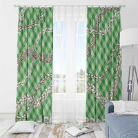 Green Aloha Hawaii Shell Lei Window Curtain Palaka Hebrew Cone Honey Cowrie Elegant Curves - Polynesian Pride