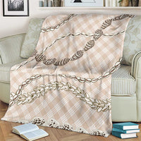 Beige Aloha Hawaii Shell Lei Blanket Palaka Hebrew Cone Honey Cowrie Elegant Curves - Polynesian Pride