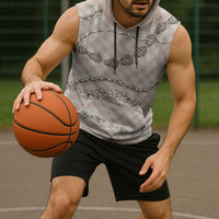 Beige Aloha Hawaii Shell Lei Sleeveless Hoodie Palaka Hebrew Cone Honey Cowrie Elegant Curves - Polynesian Pride