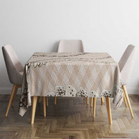 Beige Aloha Hawaii Shell Lei Tablecloth Palaka Hebrew Cone Honey Cowrie Elegant Curves - Polynesian Pride