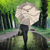 Beige Aloha Hawaii Shell Lei Umbrella Palaka Hebrew Cone Honey Cowrie Elegant Curves - Polynesian Pride