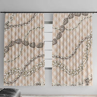 Beige Aloha Hawaii Shell Lei Window Curtain Palaka Hebrew Cone Honey Cowrie Elegant Curves - Polynesian Pride