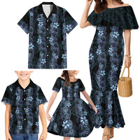 Purple Paradise Hawaii Shell Lei Family Matching Mermaid Dress and Hawaiian Shirt Hawaiian Sunrise Shell Hebrew Cone Plumeria - Polynesian Pride